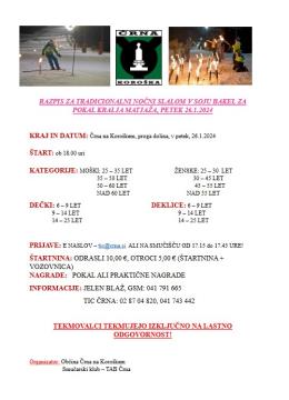 Nočni slalom v soju bakel za pokal kralja Matjaža